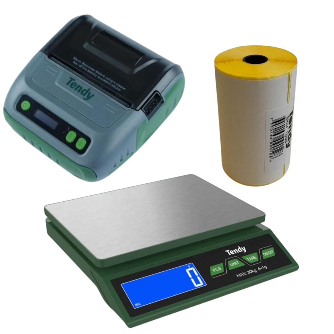 Tendy Set – Etikettendrucker, Tischwaage & Etiketten